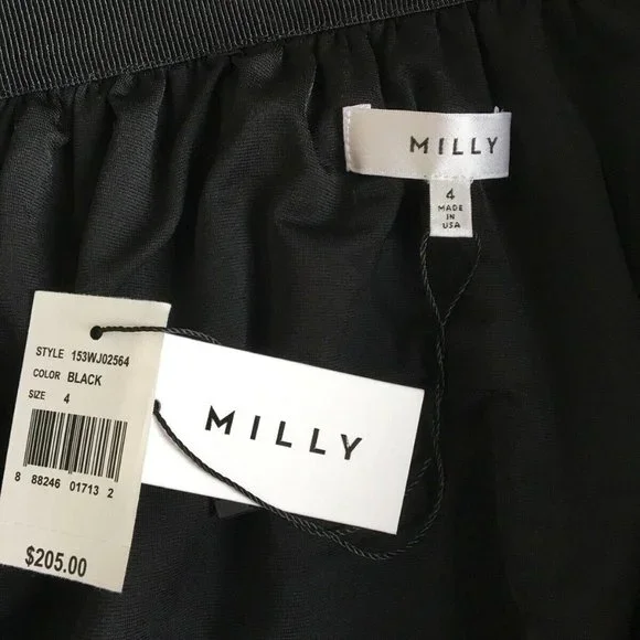 Milly Wool Blend Double Zipper Black Mini Skirt size 4 - Picture 6 of 11